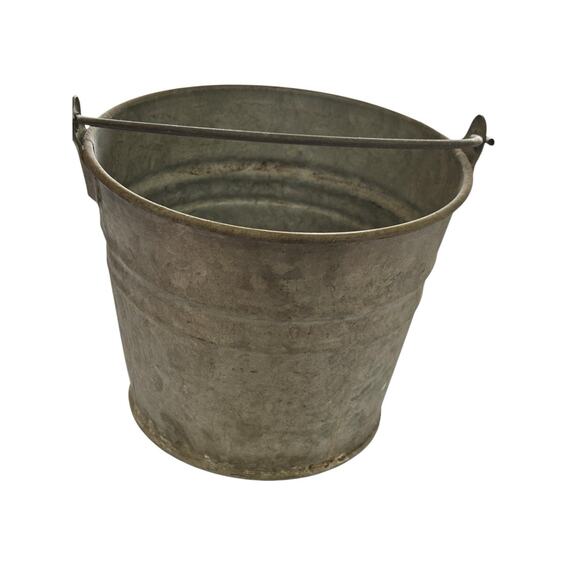 Cubasa 5 INCH Galvanized Steel Bucket PAIL Farm Architectural 3 Liter Vintage - Picture 3 of 8